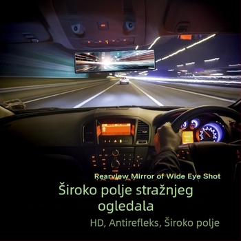 Unutarnji automobilni retrovizor sa širokim vidnim poljem, anti-sjaj, visoka jasnoća, aluminijski okvir