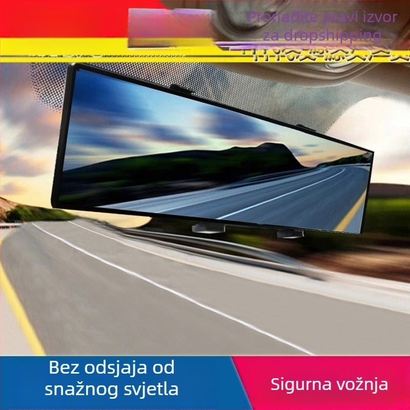 Unutarnji automobilni retrovizor sa širokim vidnim poljem, anti-sjaj, visoka jasnoća, aluminijski okvir