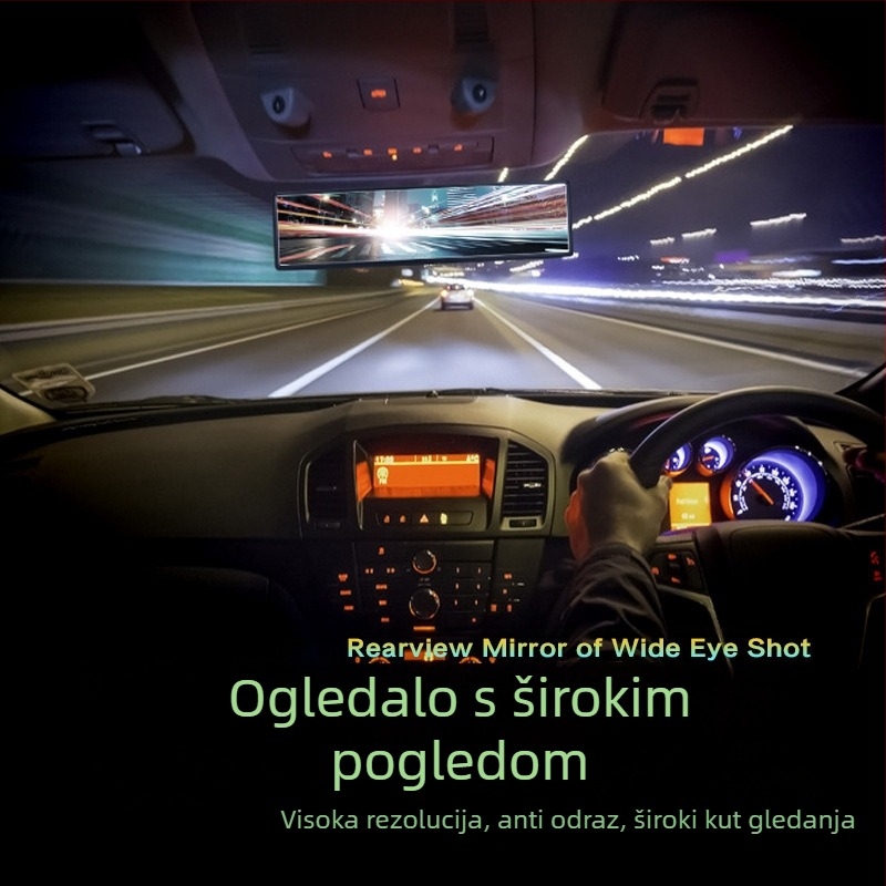 Automobilski retrovizor - HD staklo, veliko vidno polje, široki kut gledanja, anti-glare premaz, bez izobličenja