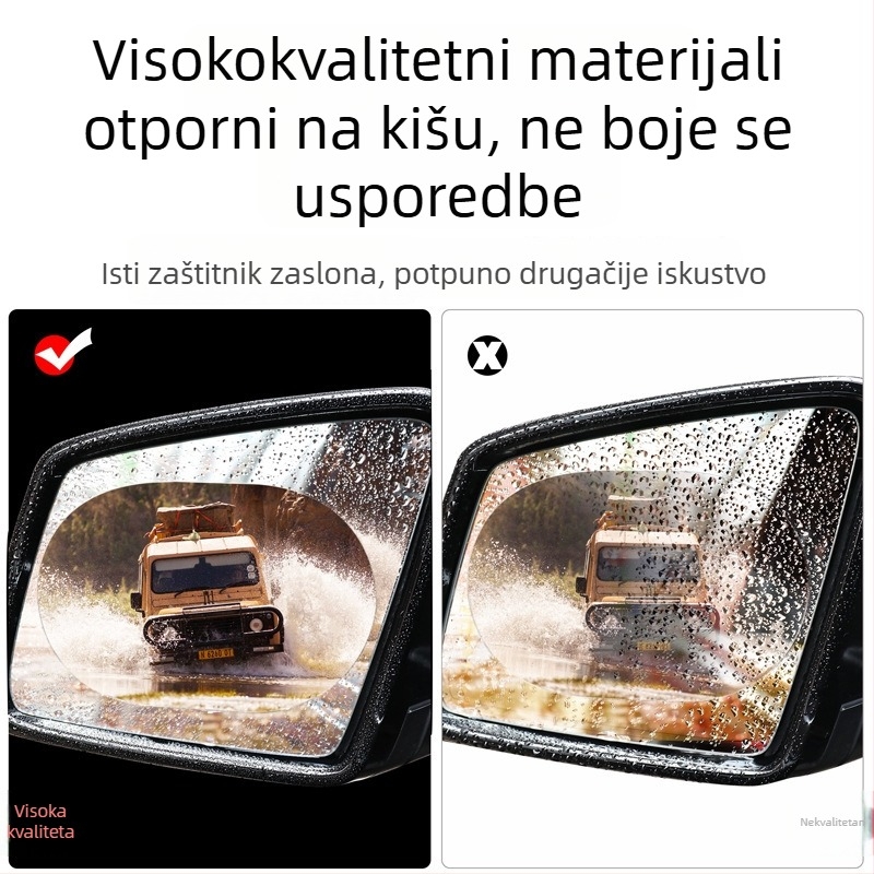 Kišni film za automobilni retrovizor s dugotrajnim antifog učinkom i vodoodbojnim premazom na staklu