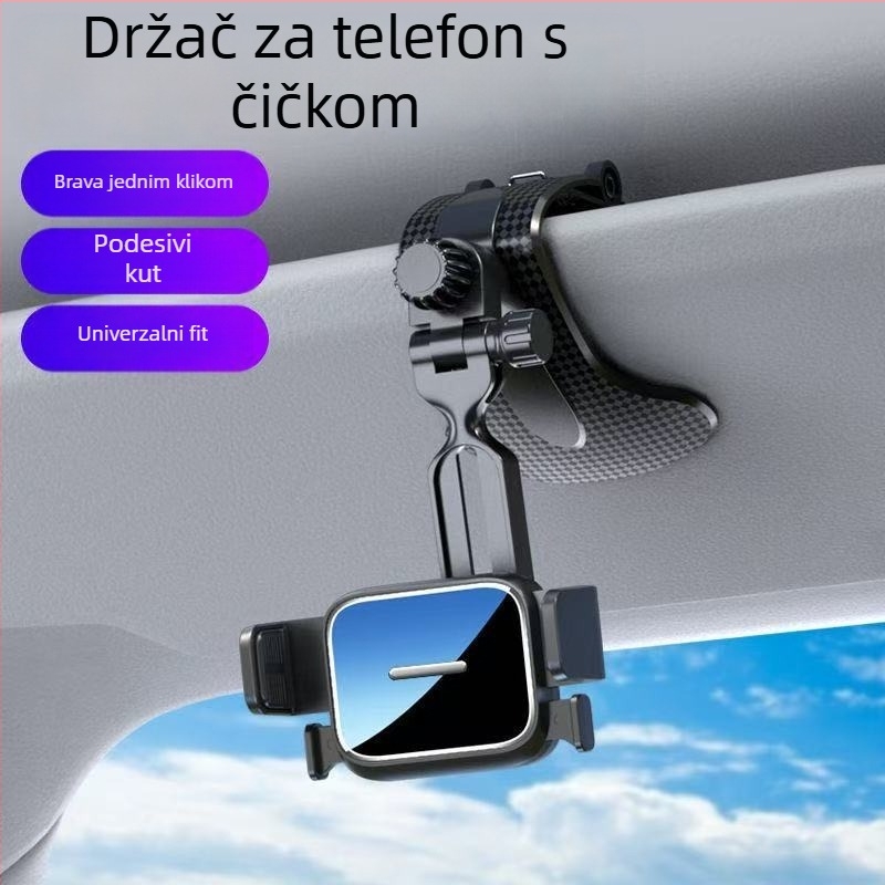 Univerzalni nosač za navigaciju za automobil na ploči – 360° rotacija, snap-on montaža, kompatibilan s instrument pločom, vizorom za sunce i retrovizorom, 3C certifikat 2023010901591525
