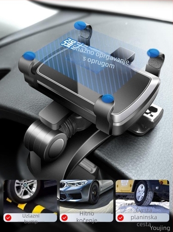 Držač za telefon u automobilu s bežičnim punjenjem na ploči, univerzalni nosač s kopčastim pričvršćivanjem — Youguoka