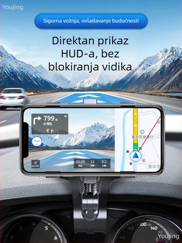 Držač za telefon u automobilu s bežičnim punjenjem na ploči, univerzalni nosač s kopčastim pričvršćivanjem — Youguoka