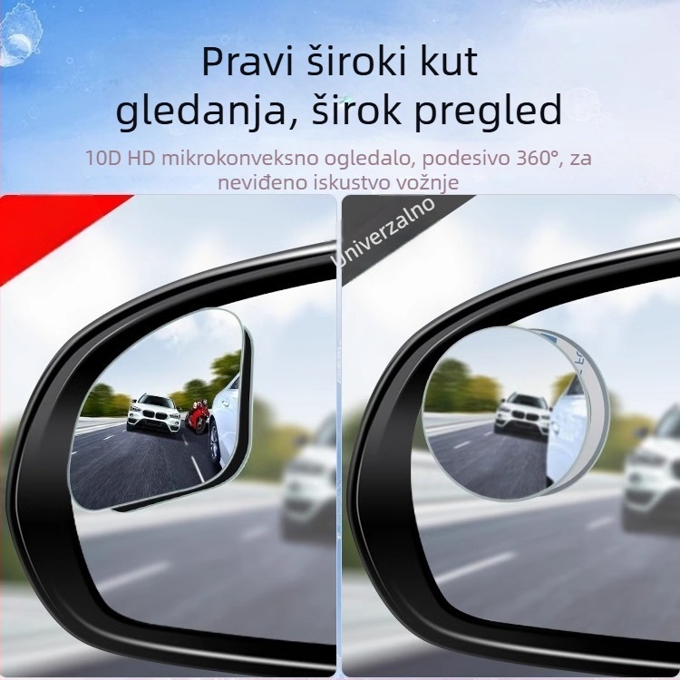 Dodatak retrovizoru — okruglo zrcalo za mrtvi kut, 360° HD širokog kuta