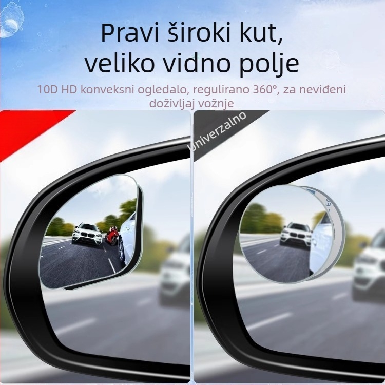 Automobilski retrovizor: kružno ogledalo za mrtve kutove, 360° HD široki kut gledanja
