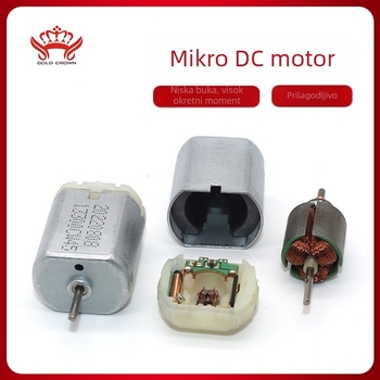 DC motor s četkicama 280 za sustav centralnog zaključavanja električnih vozila - 12V, 0.8A, 12500 obrt/min, 0.03 Nm
