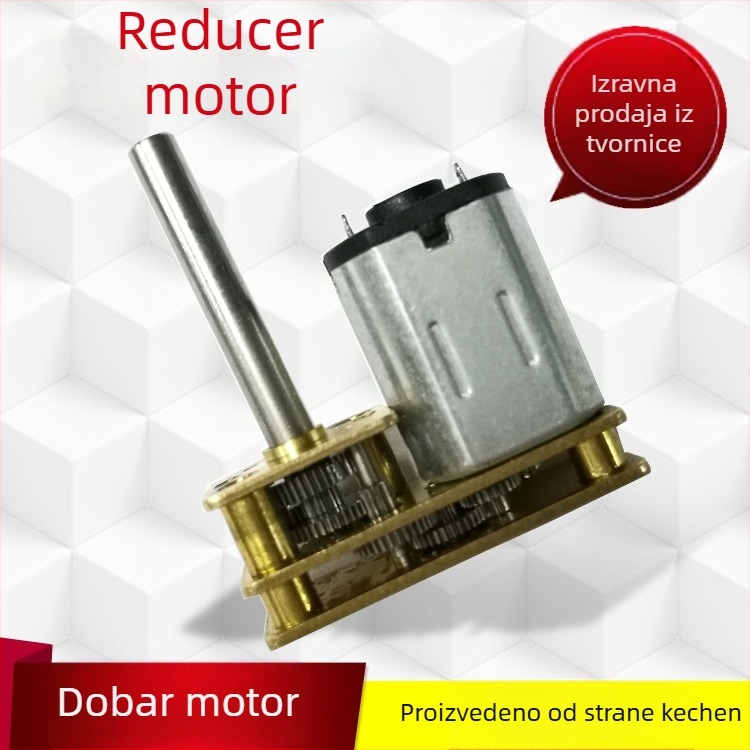 Kichen četkasti mikro DC motor s reduktorom, kompaktni motor, DC napon ispod 36V, učinkovitost 65%