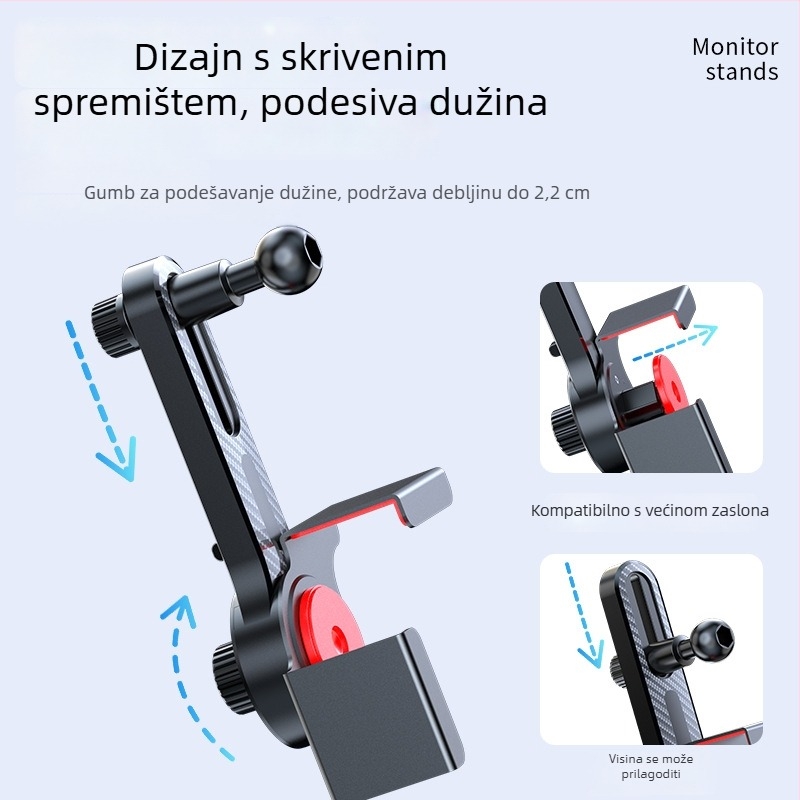Auto držač za telefon s aluminijskom osnovom, automatsko zaključavanje, nosač navigacije za središnji zaslon na ploči