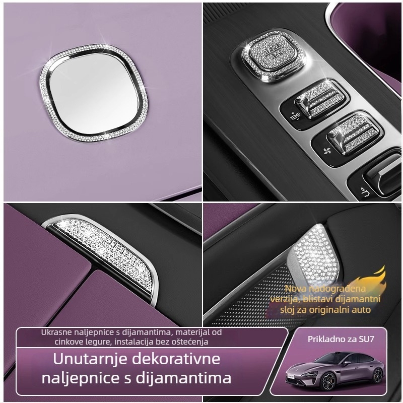 Univerzalne ABS unutarnje dekorativne naljepnice za automobil s naljepnicama za tipke središnje konzole