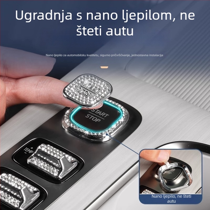 Univerzalne ABS unutarnje dekorativne naljepnice za automobil s naljepnicama za tipke središnje konzole