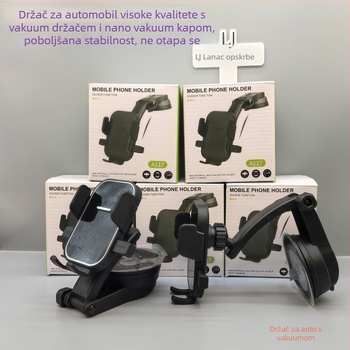 Držač za telefon u automobilu s vakuumskim pričvršćivanjem, univerzalni za ploču instrumenta, minimalistički dizajn