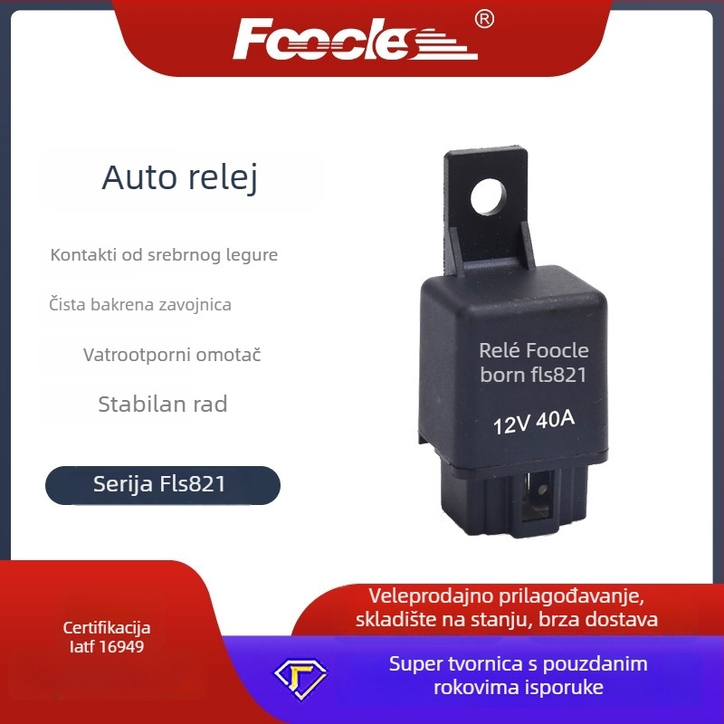 FOOCLES Ferres Auto rele RTT7114, 4-pinski, SART-12D za ventilator, klima, maglenke i centralnu zaključavanje