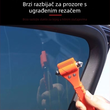 Automobilski dvostruki sigurnosni čekić s probijanjem stakla i rezačem, ABS i karbonska čelika, 145 g, Zhejiang, prilagodljiva privatna oznaka