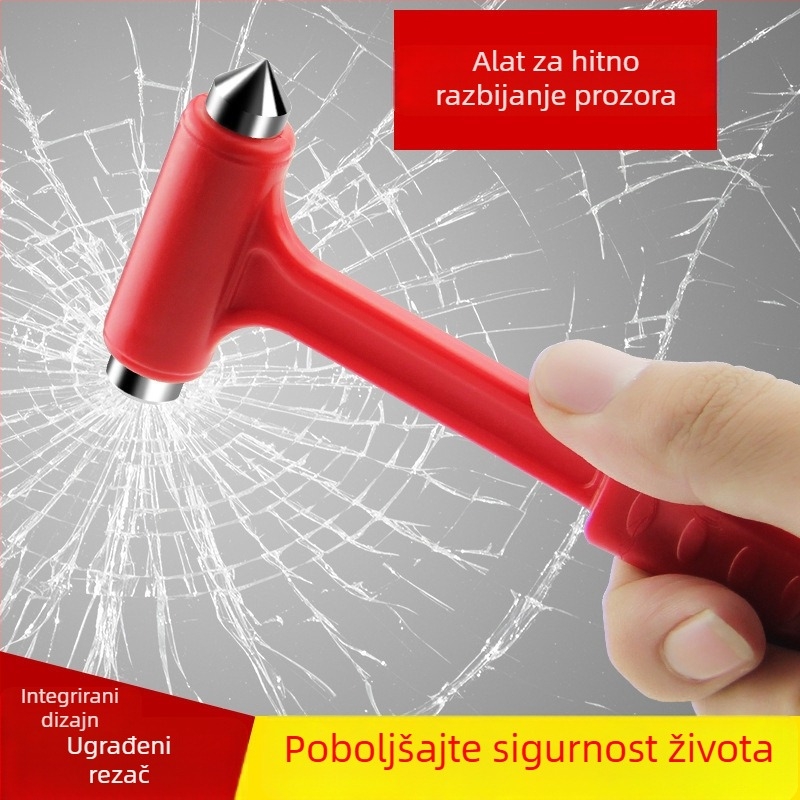 Automobilski sigurnosni čekić, za razbijanje stakla i spašavanje, višefunkcionalni alat za vozila