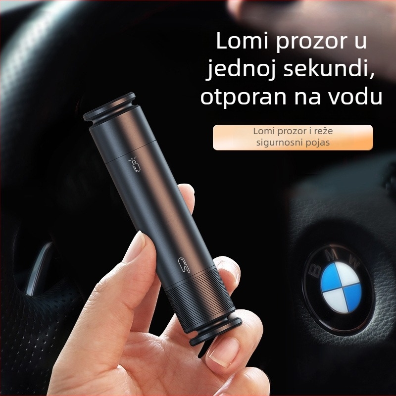 Aluminijski automobil sigurnosni čekić – kompaktni višefunkcionalni alat za nužne situacije, razbijanje stakla, 110 g