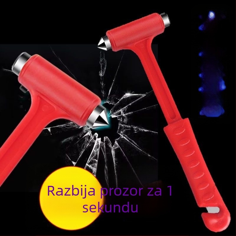 Automobilski hitni čekić za razbijanje stakla, višenamjenski sigurnosni alat za vozilo (hitna uporaba, razbijanje stakla, evakuacija)