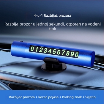 Jinmao automobilski sigurnosni čekić s aluminijskim legurom, silikonim drškom, LED svjetlom, oštrica 420U6