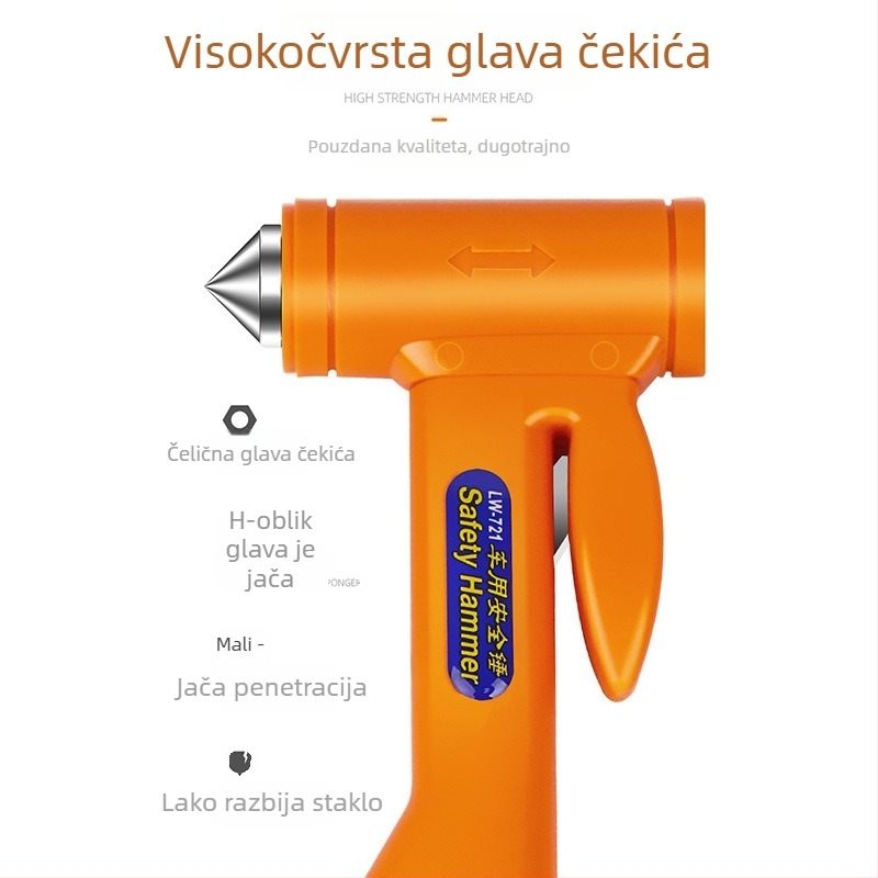 Autobus Sigurnosni Čekić — Alat za Bijeg s Razbijačem Prozora, Prijenosni Sigurnosni Čekić za Vozila, ABS + Karbonsko Čeliku, 20,5 kg