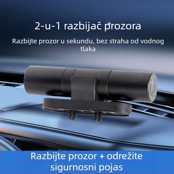 Jinmao Automobilski Sigurnosni Kladivo — Višenamjenski rezanje pojasa i razbijanje prozora, ABS + aluminijsko tijelo, wolfram glava, oštrica 420U6
