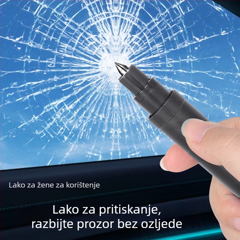 Jinmao Automobilski Sigurnosni Kladivo — Višenamjenski rezanje pojasa i razbijanje prozora, ABS + aluminijsko tijelo, wolfram glava, oštrica 420U6