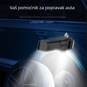 Višenamjenski sigurnosni čekić sa svjetlom za auto i Power Bankom — Leading, ABS, 150 g