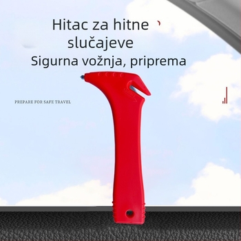Automobilski sigurnosni čekić – dvostruka funkcija s čekićem za razbijanje stakla i bijegom; Materijal: ABS+čelik; Težina: 53 g; Brend: Car shixing