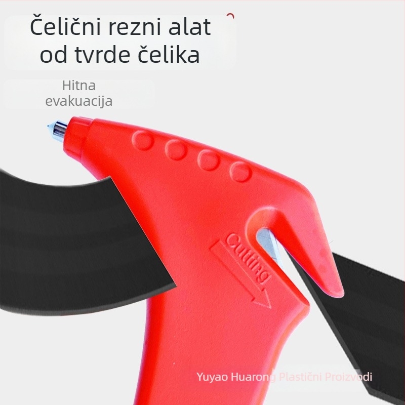 Automobilski sigurnosni čekić – dvostruka funkcija s čekićem za razbijanje stakla i bijegom; Materijal: ABS+čelik; Težina: 53 g; Brend: Car shixing