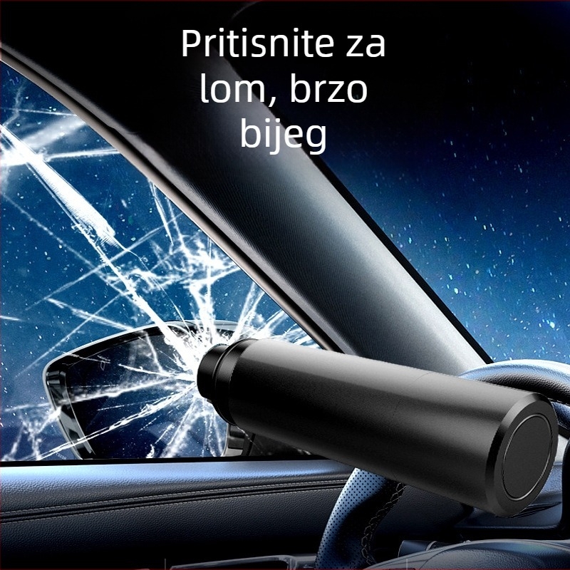 Automobilski sigurnosni čekić, mini razbijač prozora, aluminijska legura, mogućnost prilagodbe, težina 0,2 kg