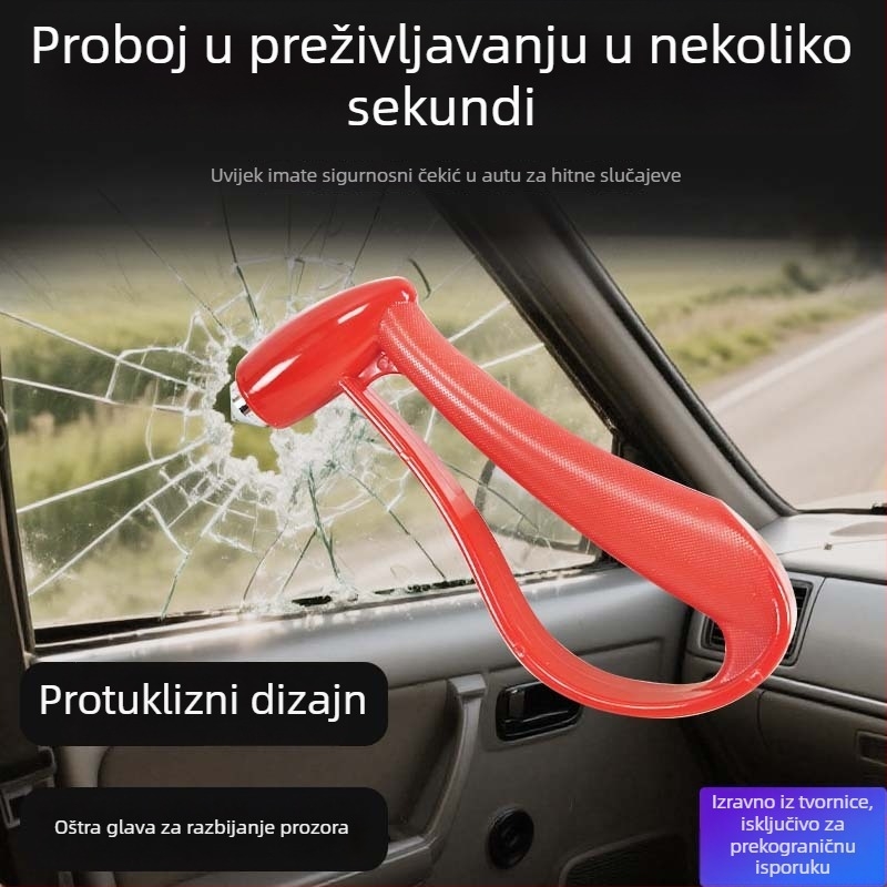 Automobilski sigurnosni čekić s razbijačem prozora, prijenosno spašavajuće sredstvo, ABS+metal, 140 g, podrijetlo Guangdong