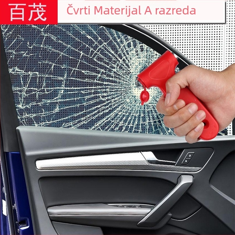 Auto sigurnosni čekić, dvostruki funkcionalni kompaktn alat za bijeg, ABS + nehrđajući čelik, 0,15 kg, privatna marka dostupna