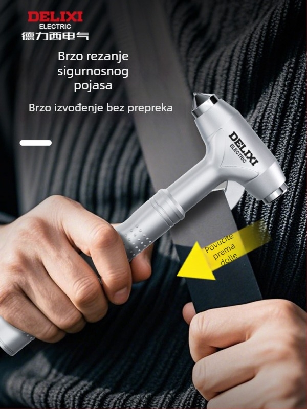 Automobilski sigurnosni čekić za razbijanje prozora i spašavanje