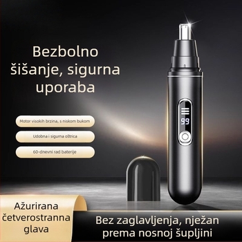 Trimer za nosne dlačice - njemačka preciznost, periva oštrica, sigurno oblikovanje, napajanje baterijom