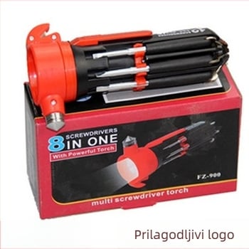 Automobilski sigurnosni čekić 8-u-1 s LED osvjetljenjem i Philips odvijačem