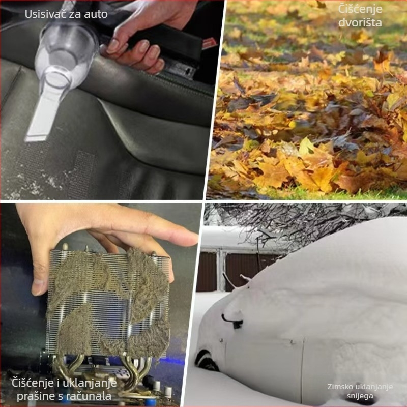 Ručni ventilator Jet Turbo s brushless motorom, ugrađena baterija 2000–4000mAh, USB punjenje, 3 postavke protoka zraka, buka 45–50 dB