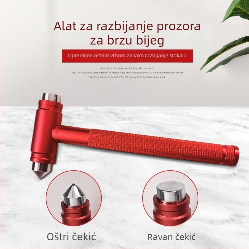 Sigurnosni čekić za razbijanje stakla s glavom od wolfram čelika, 320 g, Yavin, prilagodljiva proizvodnja