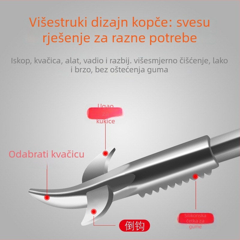 Alat za čišćenje kamenja s kukom – višenamjenski alat za kamenje, nehrđajući čelik, otporan na eksplozije