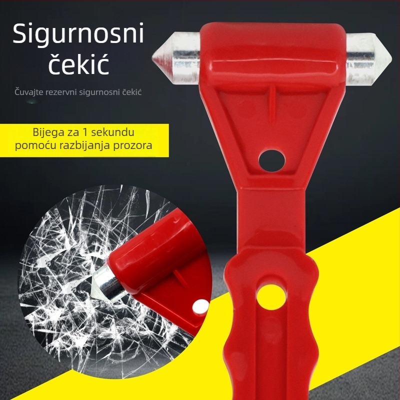Jing Hongshun automobil sigurnosni čekić s razbijačem prozora i rezačem pojasa, mini prijenosni alat za hitne slučajeve — Model RB, Nije uvoz