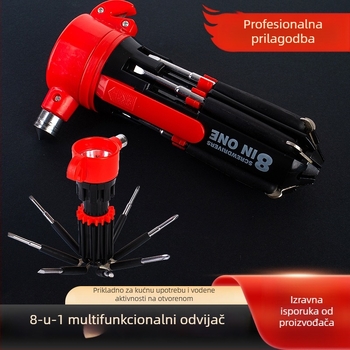 Set odvijača 8-u-1 s prijenosnim alatom i sigurnosnim čekićem, FZ-900 Phillips i ravna glava, karbonska čelika