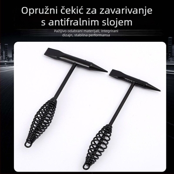 Električarski čekić s oprugom za zavarivanje, glava od visokougljičnog čelika, drška od čelika, 300g/500g
