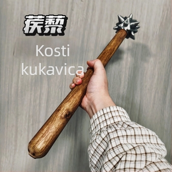 Višenamjenski čekić s okruglom glavom od nehrđajućeg čelika i drvenom drškom, za automobilnu samozaštitu i razbijanje prozora