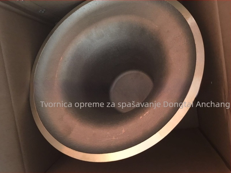 Pomorski bakreni zvon za maglu s čekićem za mjerenje dubine; graviranje imena broda i pristaništa registracije; Anchang model 160