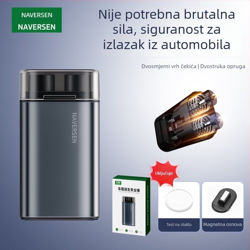 Navison Vozilo-montirani potpuno metalni čekić za spašavanje, razbijanje stakla, nužni izlaz, višenamjenski, glava od volfram čelika