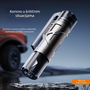 Bochi Automobilski sigurnosni čekić — mini prijenosni dvostruki alat za spašavanje; razbijač stakla i sigurnosni rezni nož; materijal: volfram čelik + cinkova legura + ABS; težina 0,15; prilagodljivo