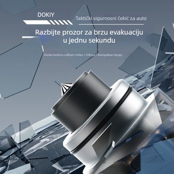 Bochi Automobilski sigurnosni čekić — mini prijenosni dvostruki alat za spašavanje; razbijač stakla i sigurnosni rezni nož; materijal: volfram čelik + cinkova legura + ABS; težina 0,15; prilagodljivo