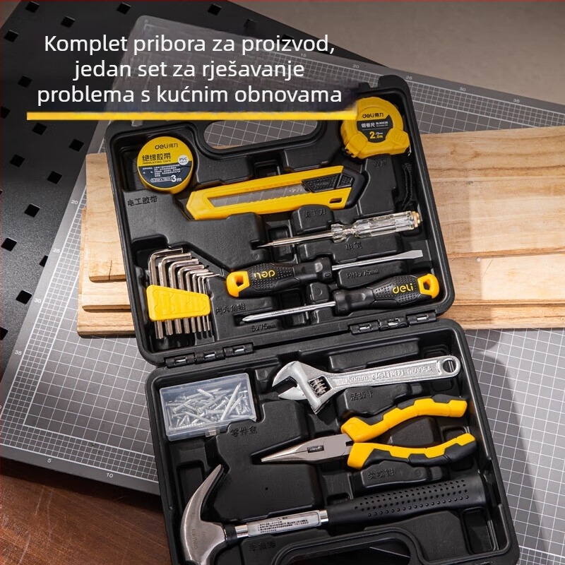 DL1018JT 18-dijelni set alata za održavanje u metalnoj kutiji, deli (Marka: deli; Materijal: Metal; Broj komada: 18; Standard: Set alata)