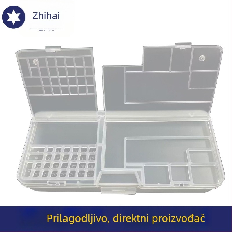 Pravokutna dvostruka prozirna plastična kutija za alate za električne pakete i torbe s hardverom, nosivost 1