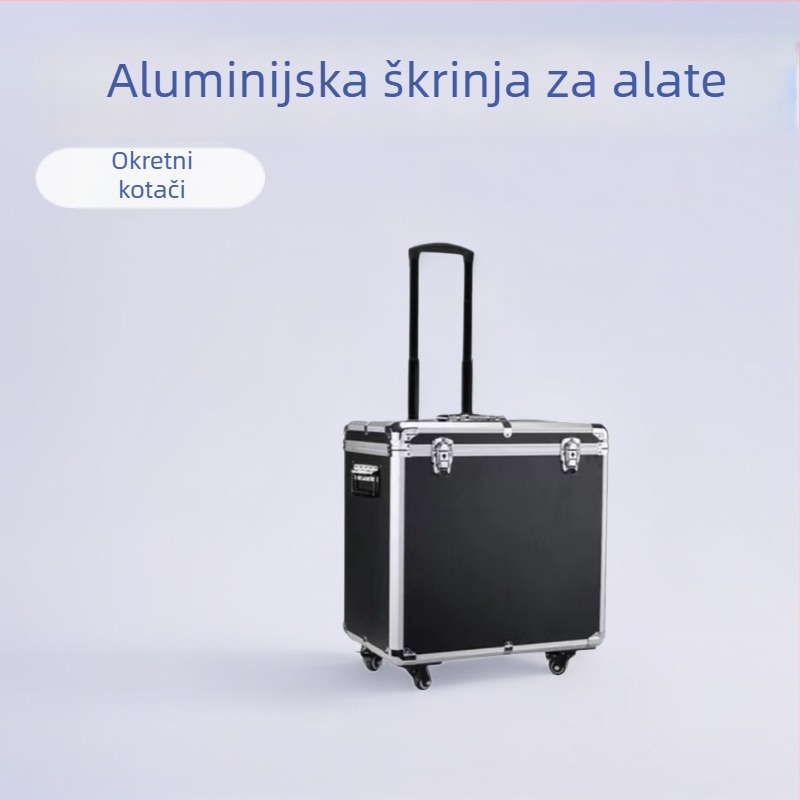 Teška aluminijska kutija za alat s univerzalnim kotačićima