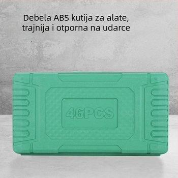 46-dijelni set rachet ključeva i nastavaka u kutiji, od cinkovog legura, za mehaničke i auto popravke