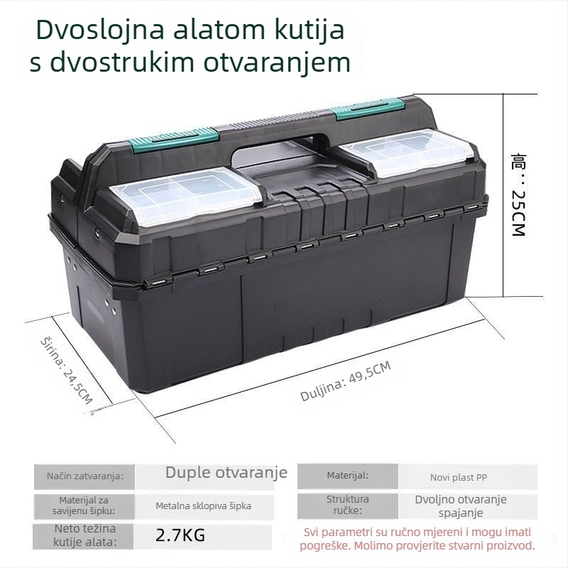 Višenamjenska sklopiva plastična kutija za alat za održavanje automobila