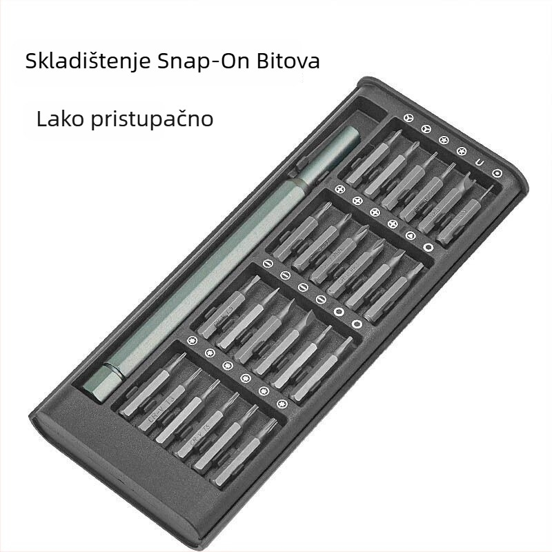 Set odvijača, 24-u-1 precizni CRV mala odvijači s magnetskim bitovima, univerzalni alat za demontažu za mobitele i računala, konstrukcija od S2 alatne čelične legure, težina 0.198 kg